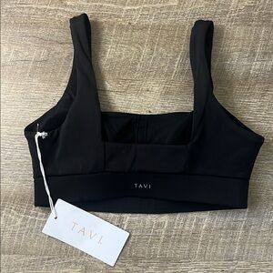 NWT Tavi Square Neck Black Sports Bra
